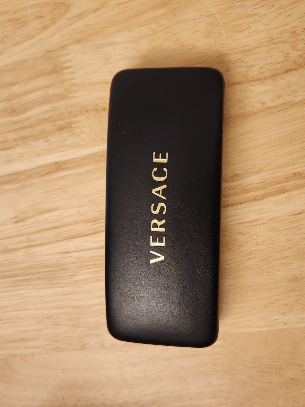 Versace Black Eyeglass Sunglasses Case Gold Logo Hard Shell